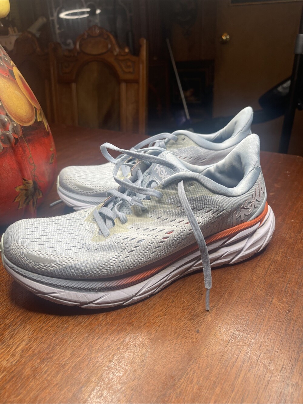 Size 9.5 - Hoka One One Clifton 8 Blue Fog. Womens sneakers Shoes